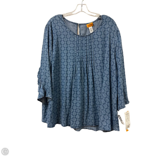 Top Long Sleeve By Ruby Rd In Blue, Size: Xl