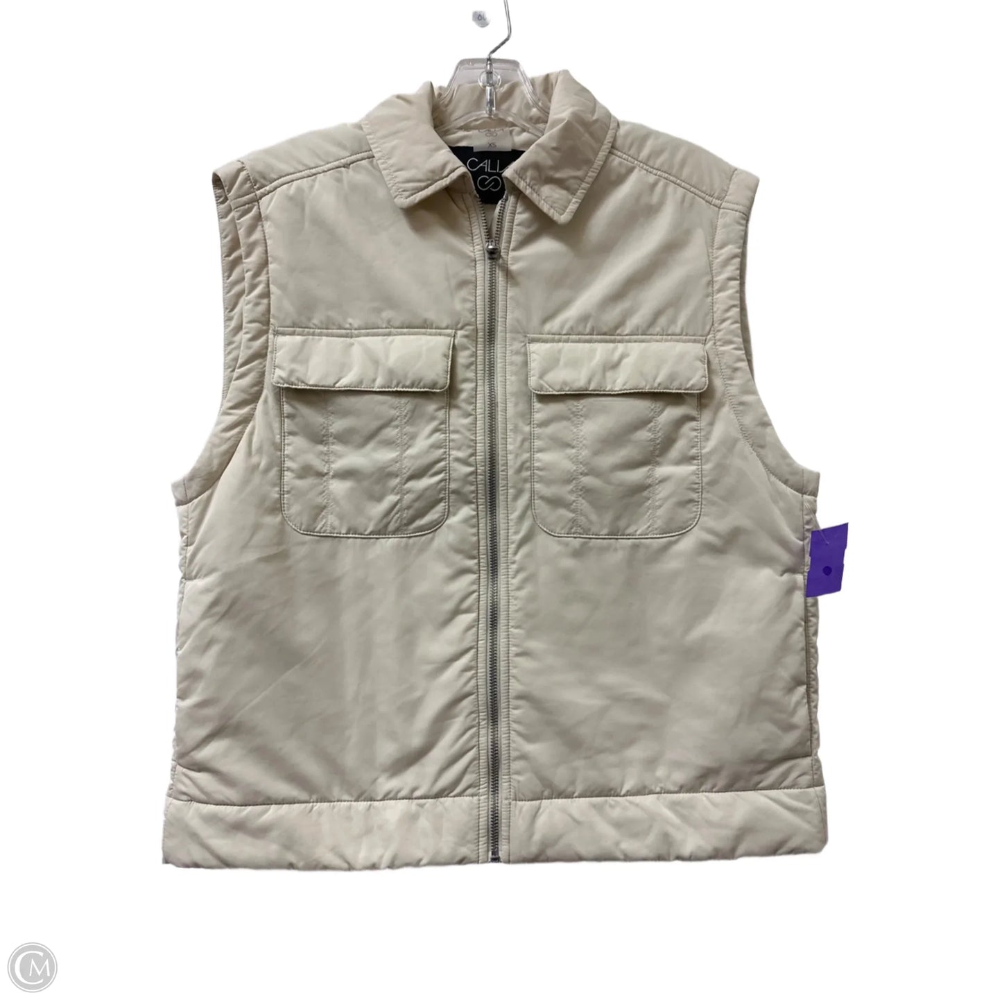 Vest Puffer & Quilted By Calia In Cream, Size: Xs