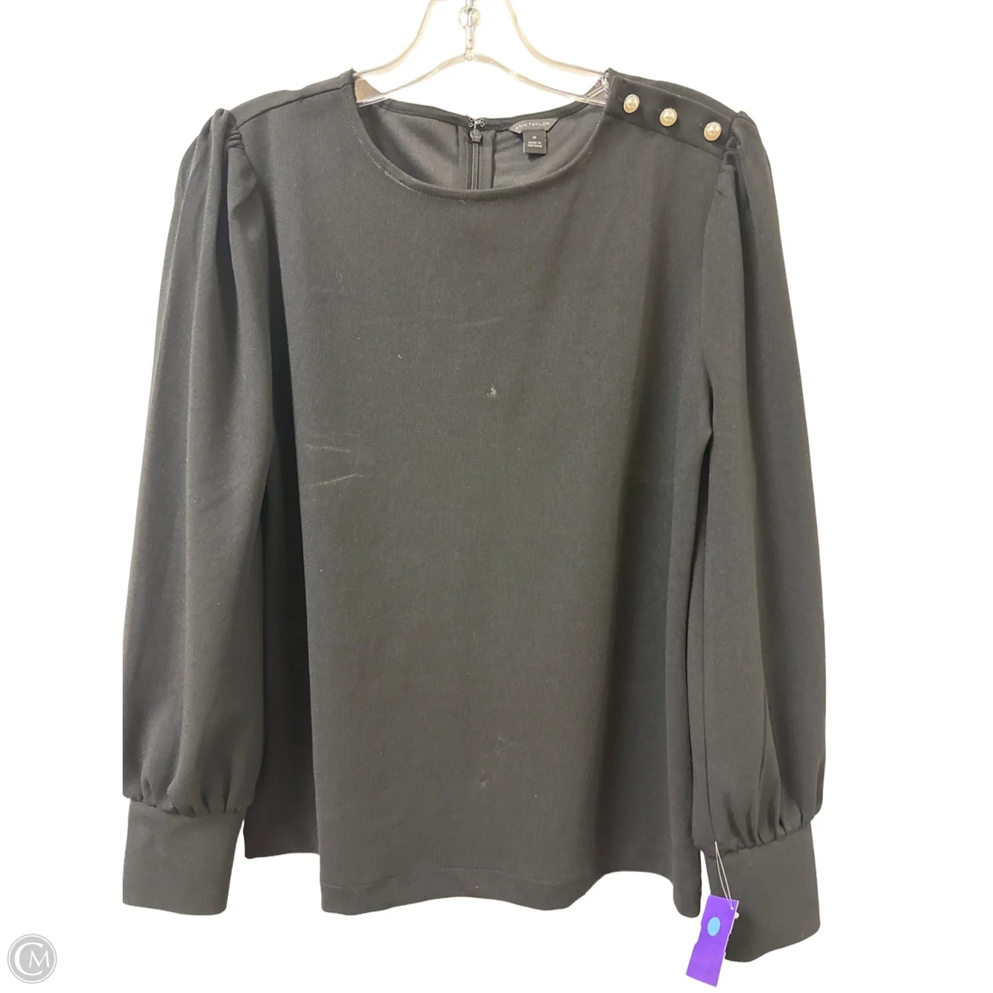 Top Long Sleeve By Ann Taylor In Black, Size: M