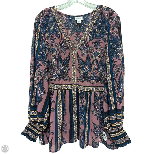 Tunic Long Sleeve By Avenue In Paisley Print, Size: 3x