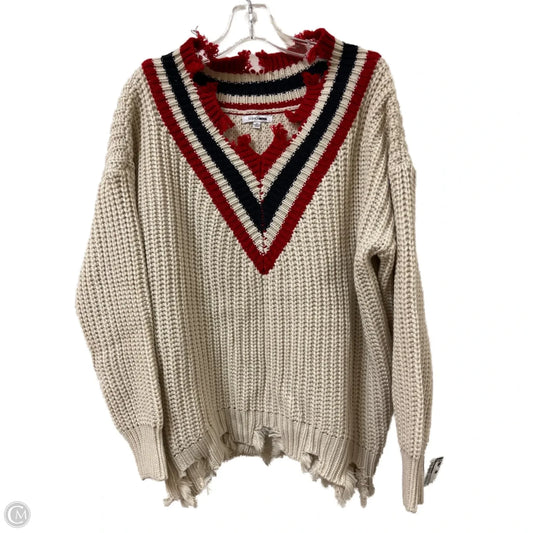 Sweater By Fashion Nova In Blue & Red & White, Size: Xl