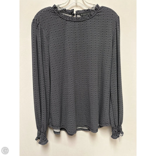 Top Long Sleeve By Adrianna Papell In Black & White, Size: L