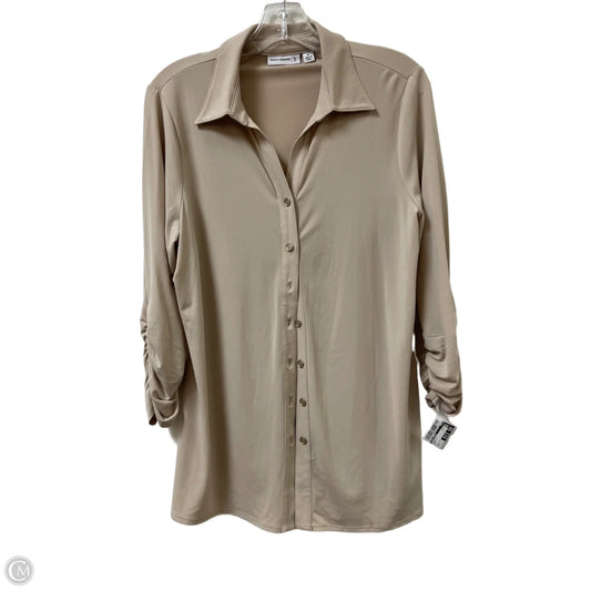 Blouse Long Sleeve By Susan Graver In Cream, Size: M