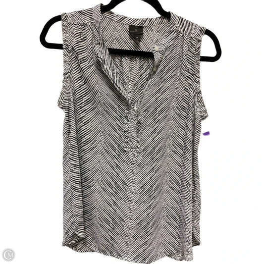 Top Sleeveless By Worthington In Black & White, Size: S