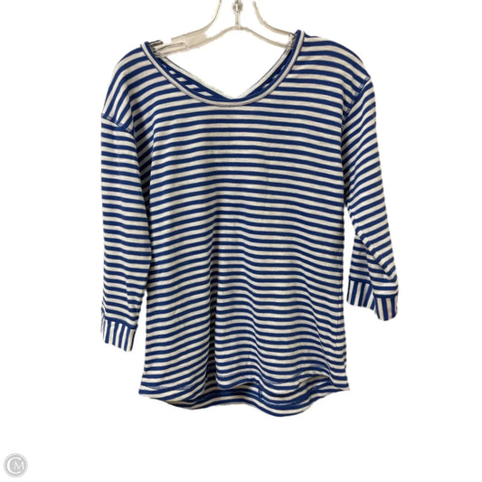 Top Long Sleeve By Talbots In Blue & White, Size: Sp