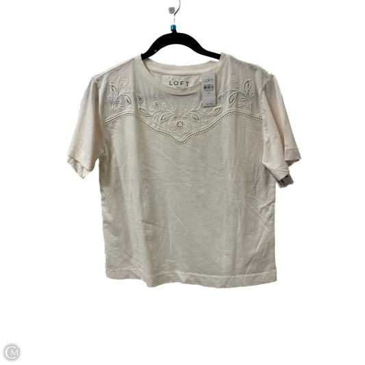 Top Short Sleeve By Loft In Cream, Size: Xs