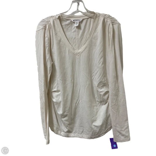Athletic Top Long Sleeve Crewneck By Athleta In Cream, Size: M