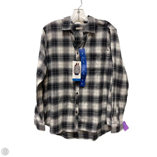 Blouse Long Sleeve By Weatherproof In Black & White, Size: L