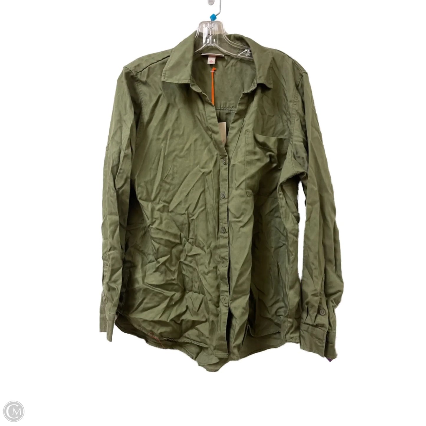 Blouse Long Sleeve By Knox Rose In Green, Size: M