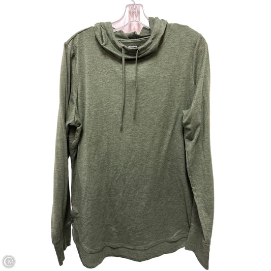 Athletic Top Long Sleeve Hoodie By Reebok In Green, Size: Xl