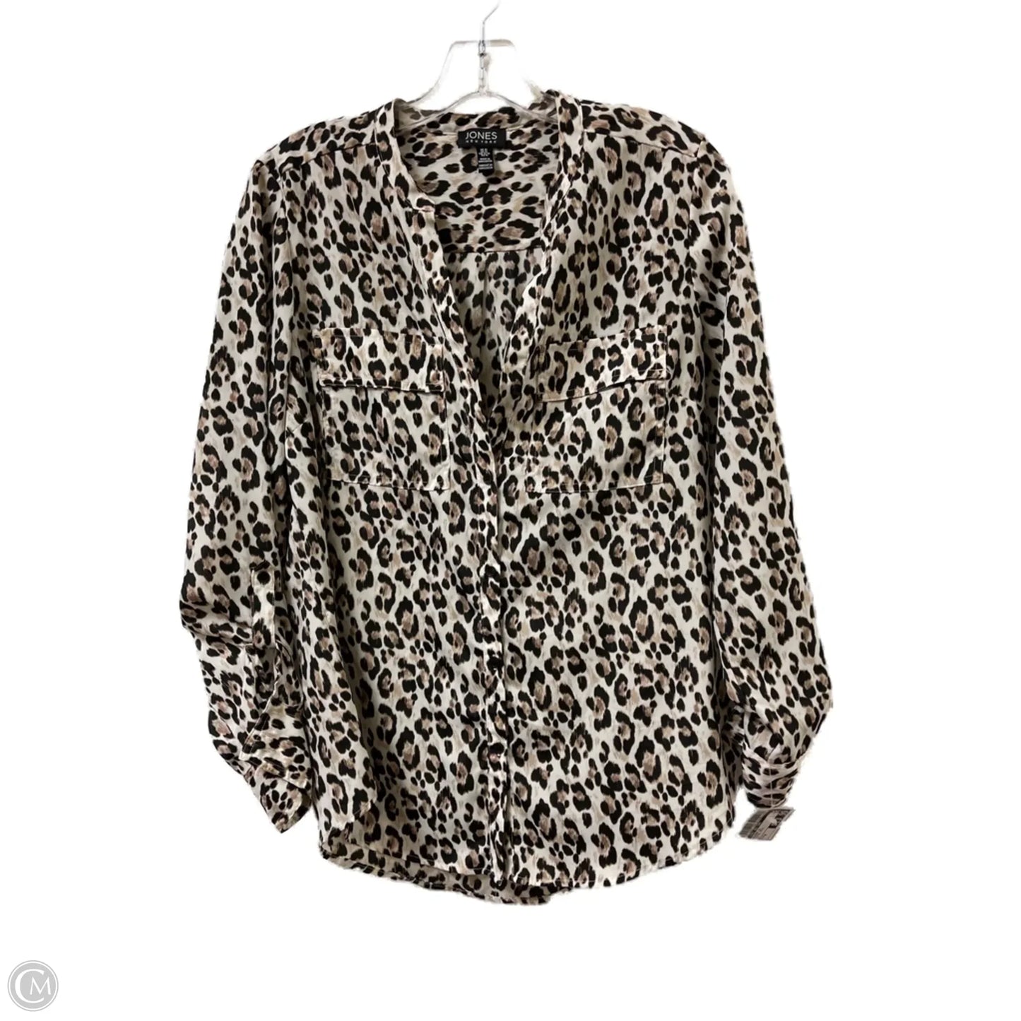 Blouse Long Sleeve By Jones New York In Animal Print, Size: M
