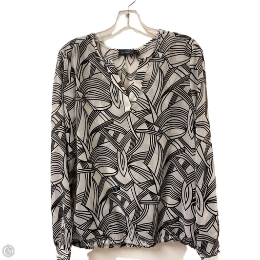 Top Long Sleeve By Limited In Black & White, Size: L
