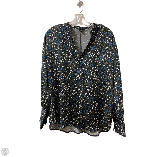 Top Long Sleeve By Ann Taylor In Navy, Size: L