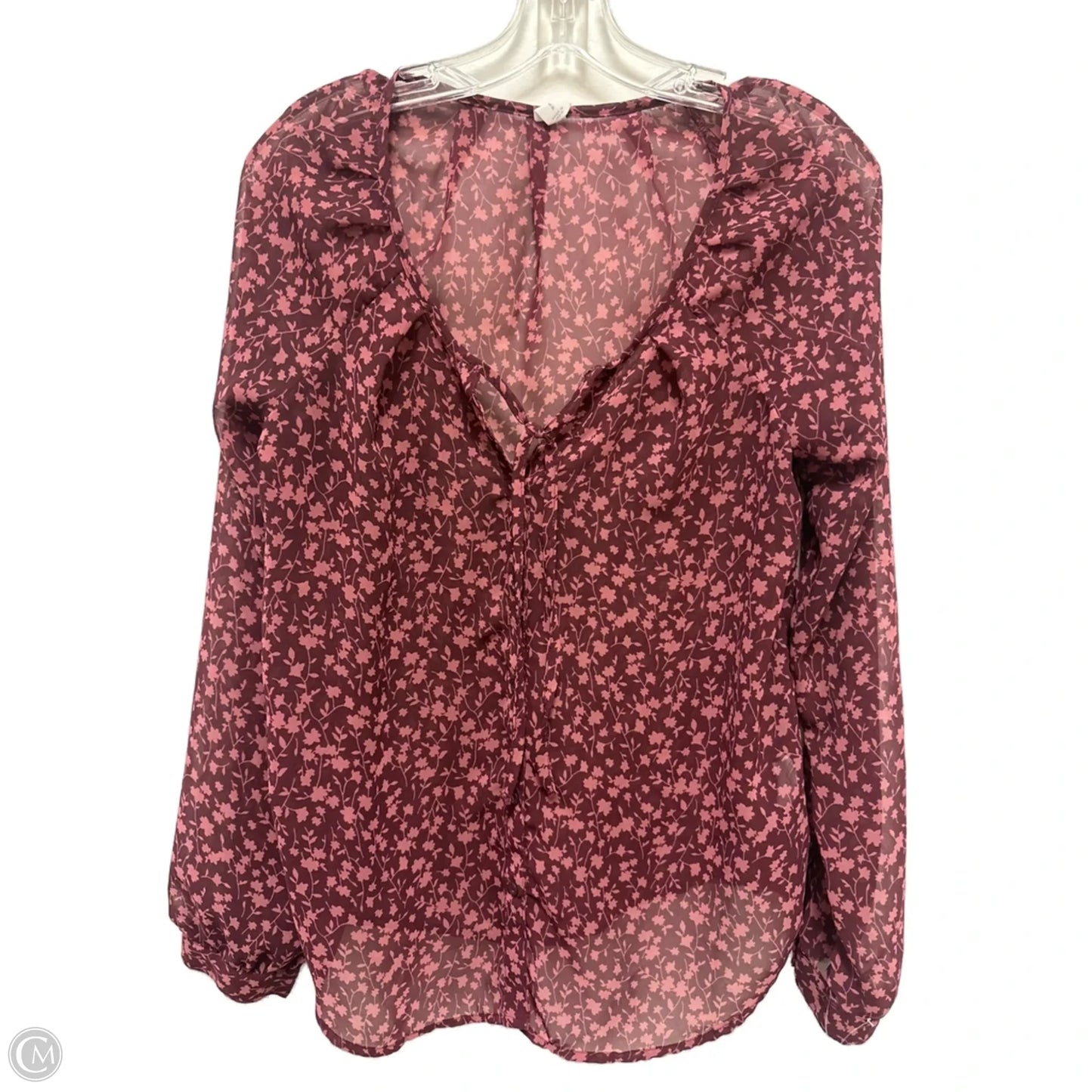 Top Long Sleeve By Old Navy In Red, Size: S