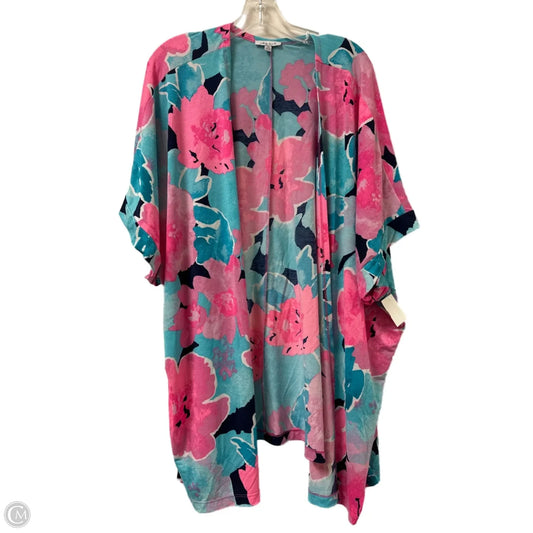 Kimono By White Birch In Blue & Pink, Size: 2x