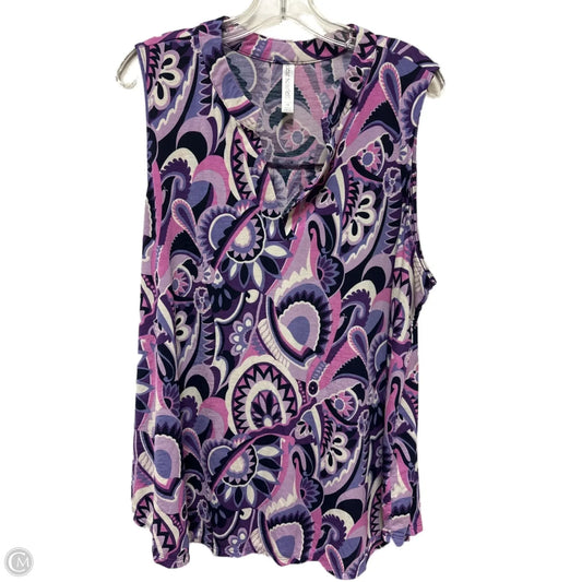Top Sleeveless By Clothes Mentor In Purple, Size: 2x