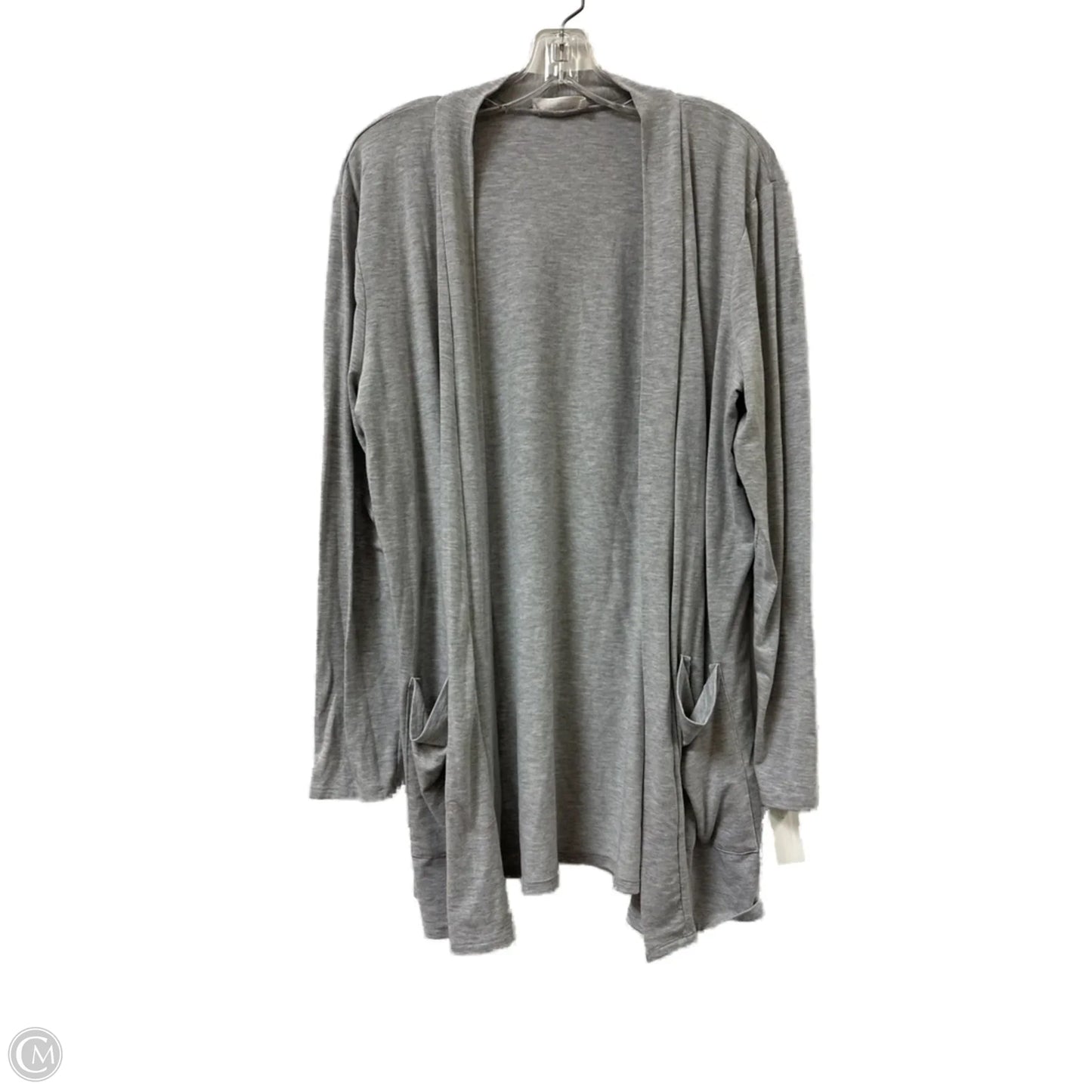 Sweater Cardigan By Zenana Outfitters In Grey, Size: 2x