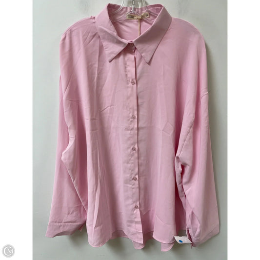 Blouse Long Sleeve By Clothes Mentor In Pink, Size: 3x