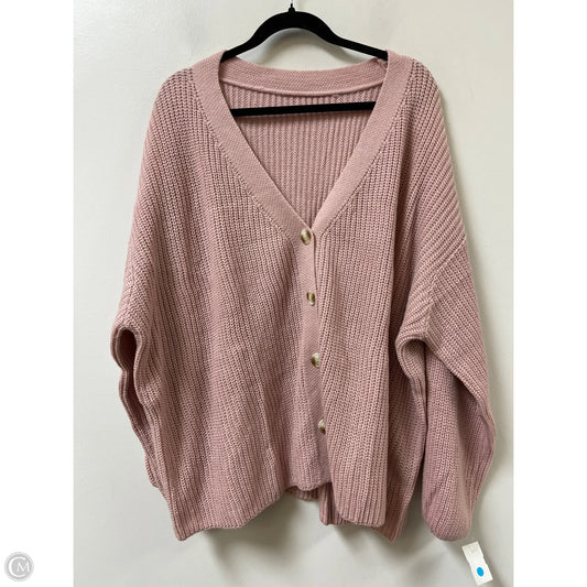 Sweater Cardigan By Clothes Mentor In Pink, Size: 2x