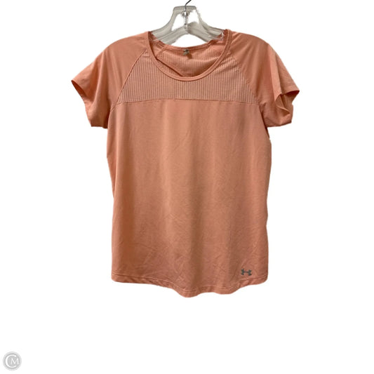 Athletic Top Short Sleeve By Under Armour In Orange, Size: S