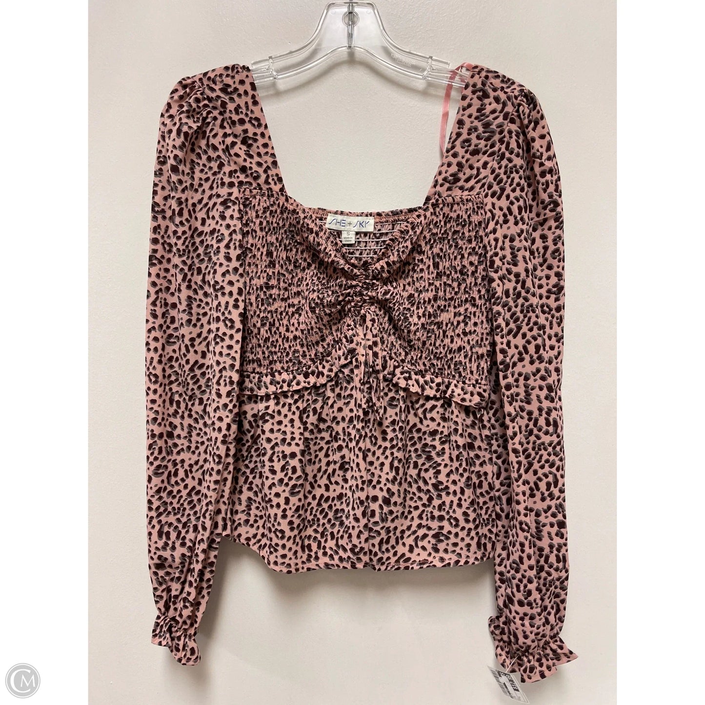 Top Long Sleeve By She + Sky In Pink, Size: S