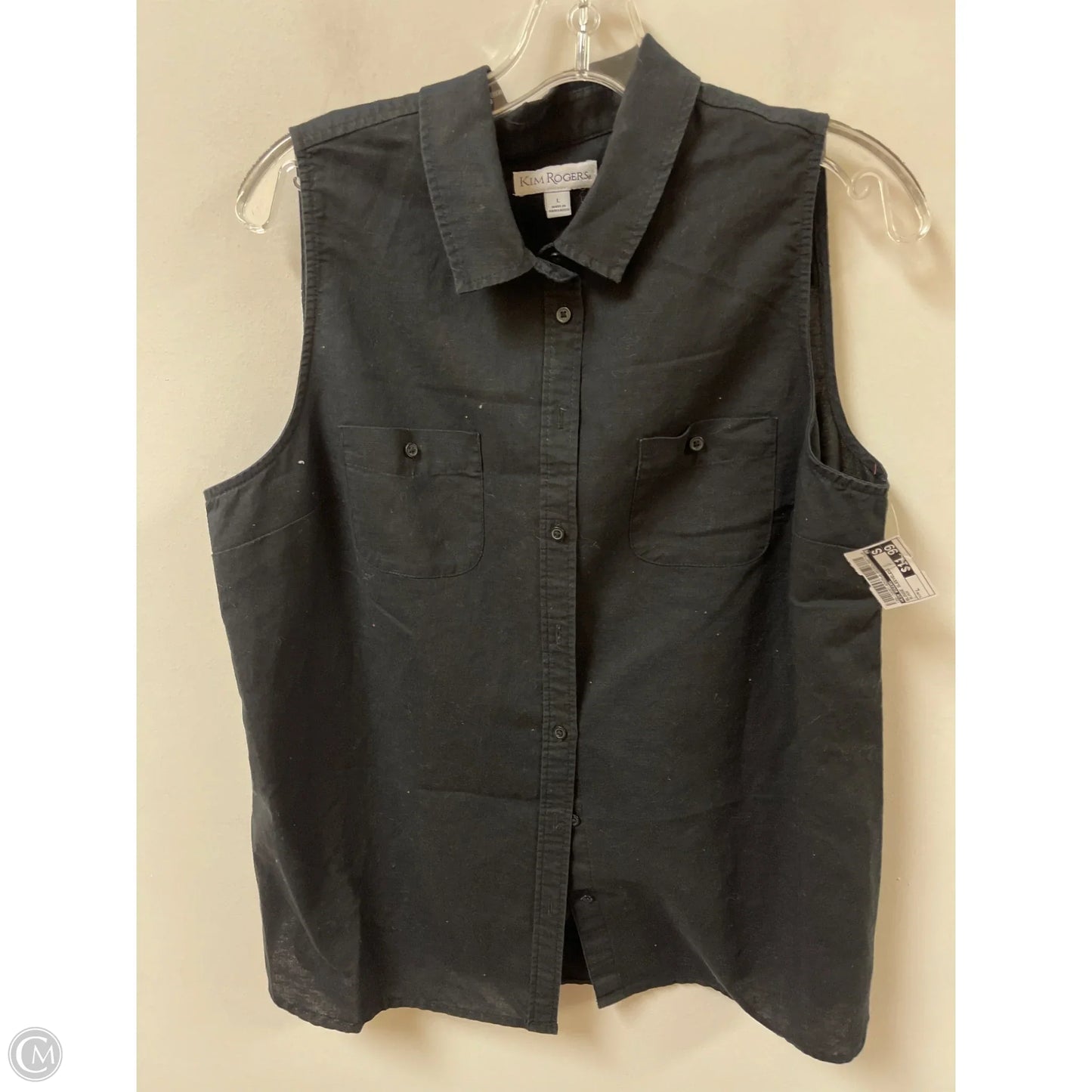 Blouse Sleeveless By Kim Rogers In Black, Size: L