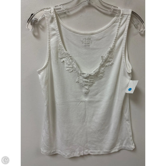Top Sleeveless By Chicos In White, Size: M