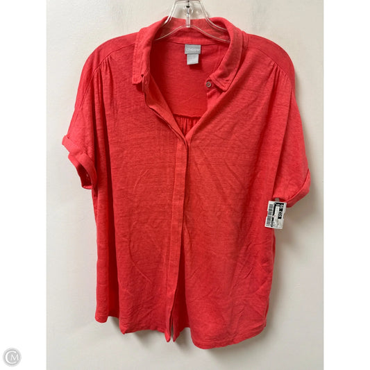 Top Short Sleeve By Chicos In Pink, Size: M