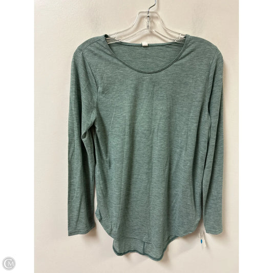 Athletic Top Long Sleeve Crewneck By Under Armour In Green, Size: S
