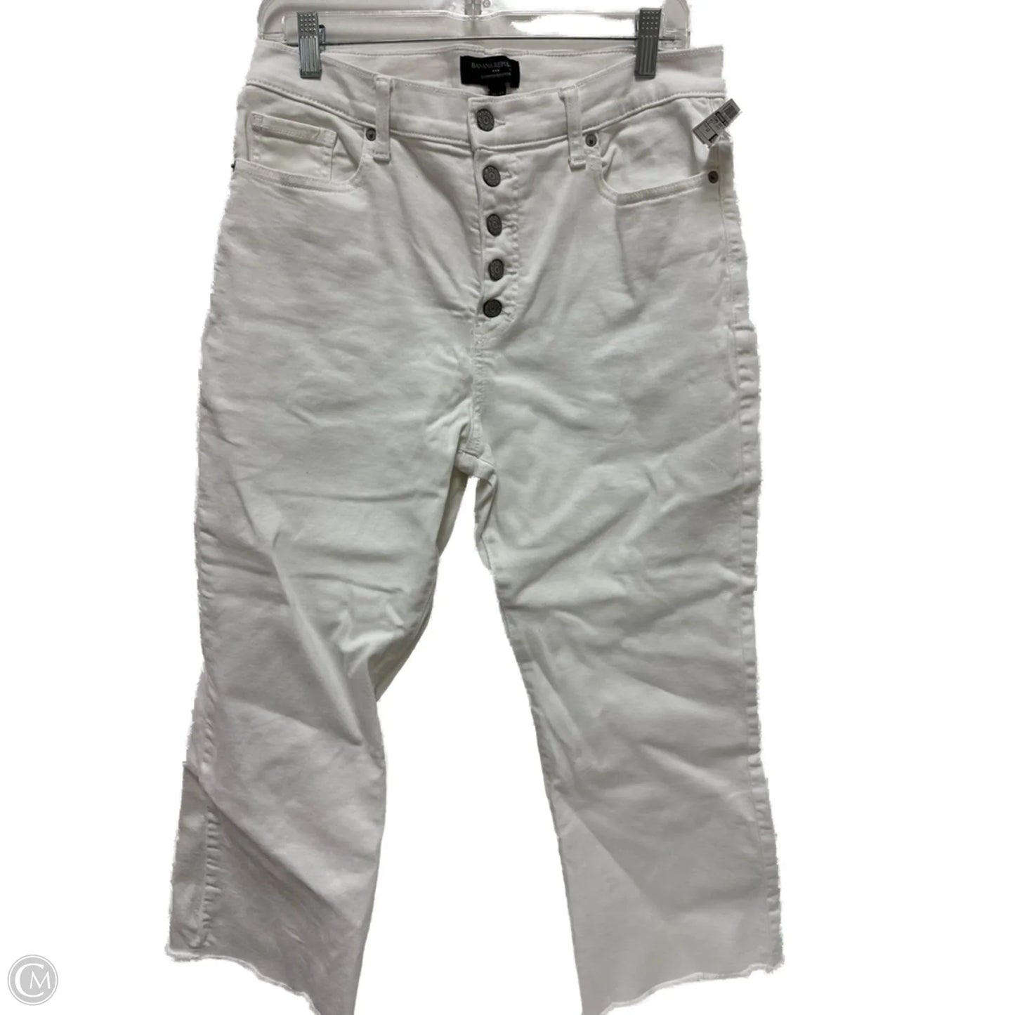 Jeans Boot Cut By Banana Republic In White Denim, Size: 12