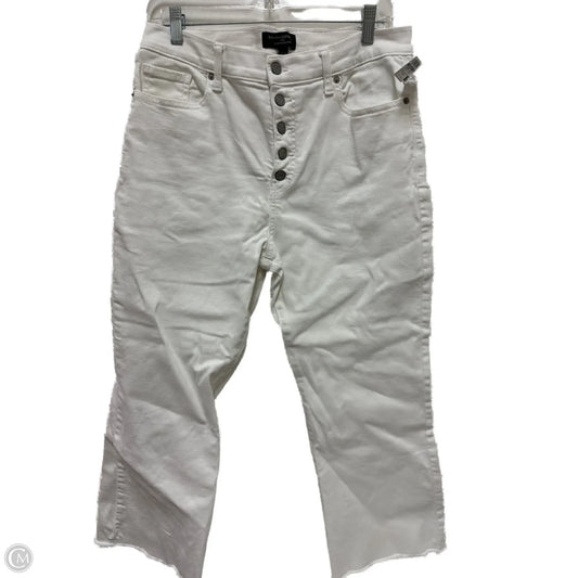 Jeans Boot Cut By Banana Republic In White Denim, Size: 12