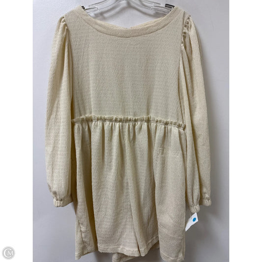 Romper By Clothes Mentor In Cream, Size: L