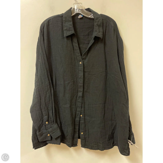 Blouse Long Sleeve By Old Navy In Black, Size: Xl