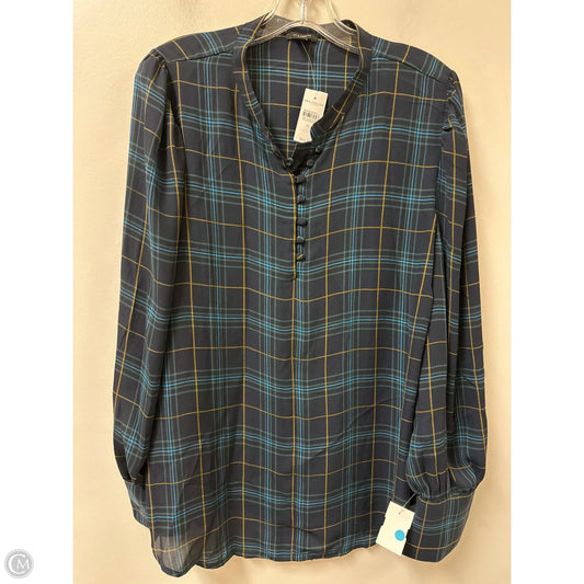 Top Long Sleeve By Ann Taylor In Navy, Size: Xl