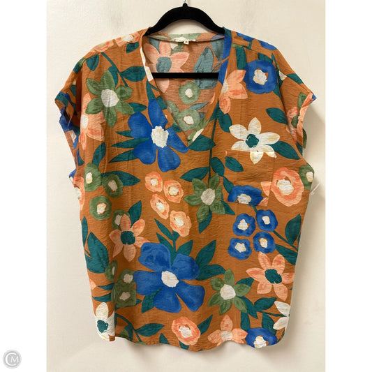 Top Short Sleeve By Jodifl In Floral Print, Size: L