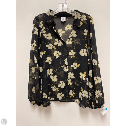 Blouse Long Sleeve By Cabi In Black & Cream, Size: S