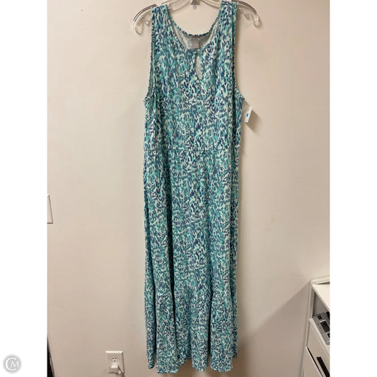 Dress Casual Maxi By Chicos In Blue, Size: 1x