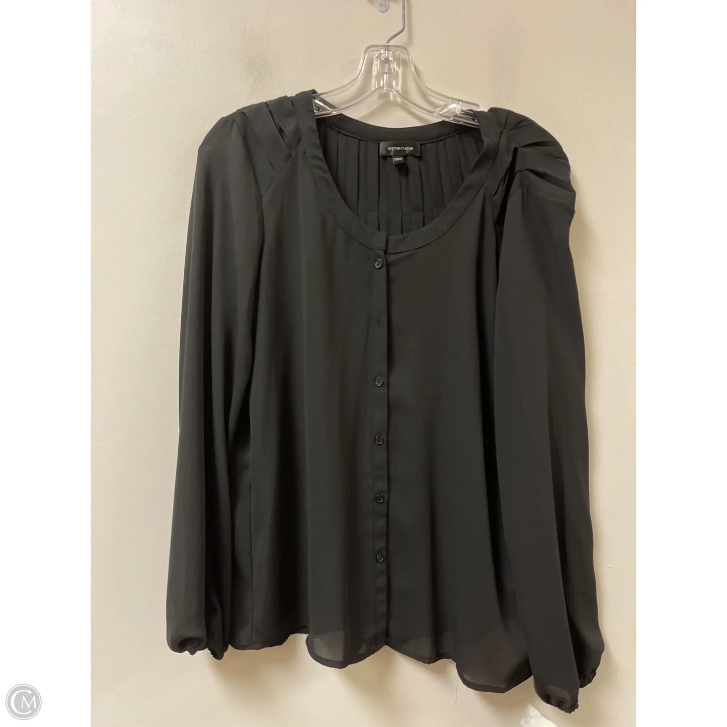 Top Long Sleeve By Spense In Black, Size: M