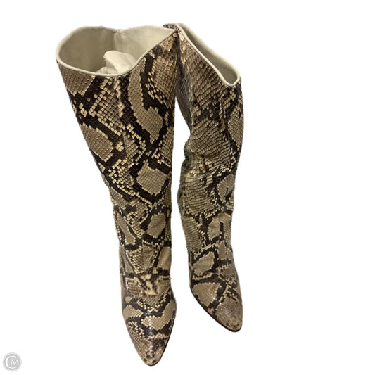 Boots Knee Heels By Cma In Snakeskin Print, Size: 10