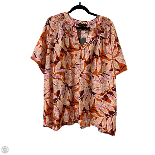 Top Short Sleeve By Clothes Mentor In Orange, Size: 3x