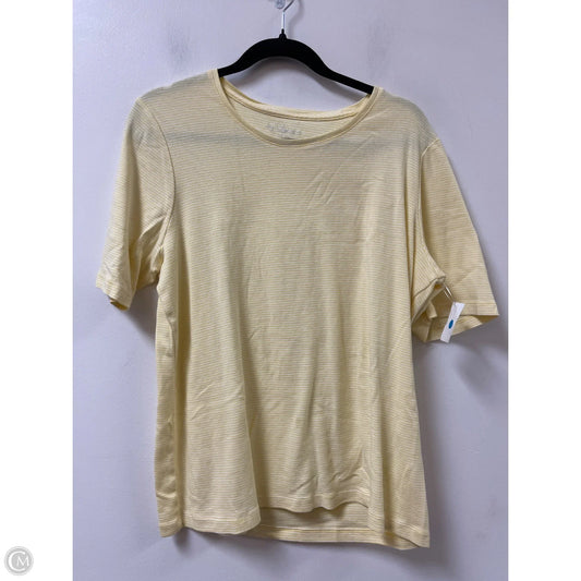 Top Short Sleeve By Chicos In White & Yellow, Size: Xl