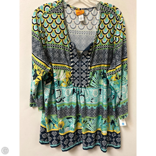 Top Long Sleeve By Ruby Rd In Blue & Green, Size: 2x
