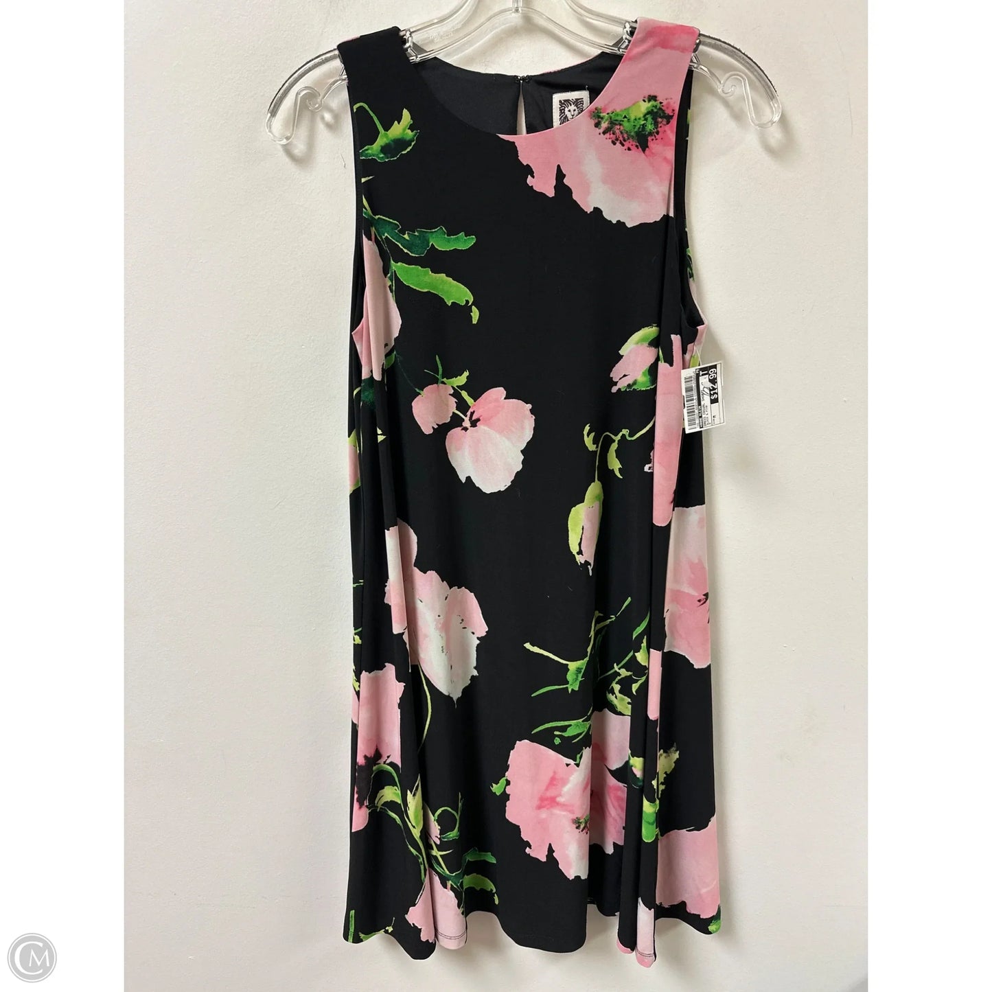 Dress Casual Short By Anne Klein In Black & Pink, Size: M