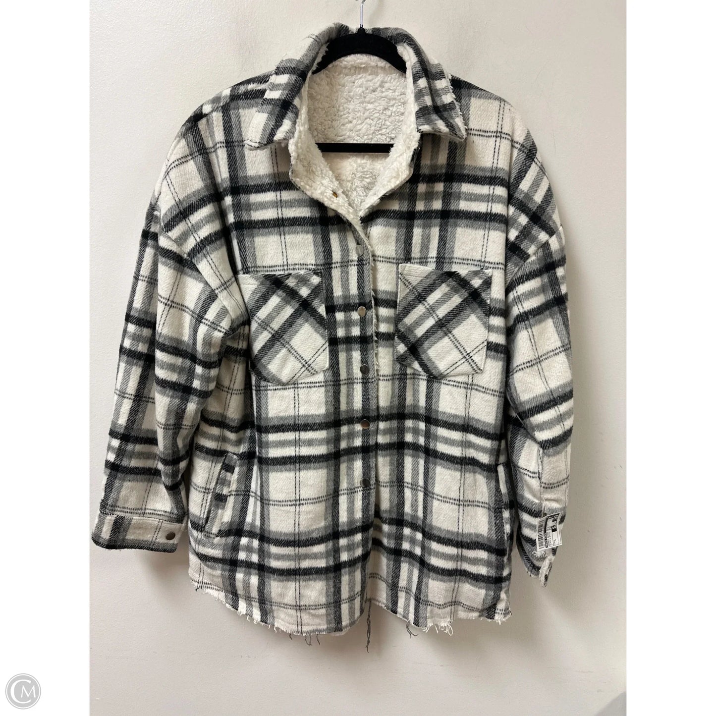 Jacket Shirt By White Birch In Black & White, Size: L