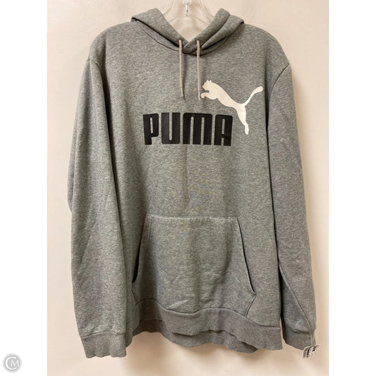 Athletic Sweatshirt Hoodie By Puma In Grey, Size: Xl