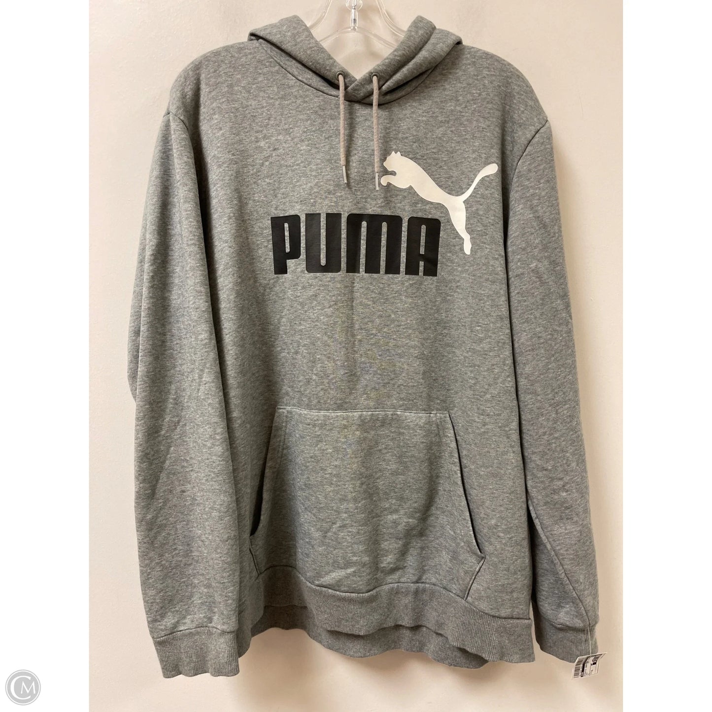 Athletic Sweatshirt Hoodie By Puma In Grey, Size: Xl