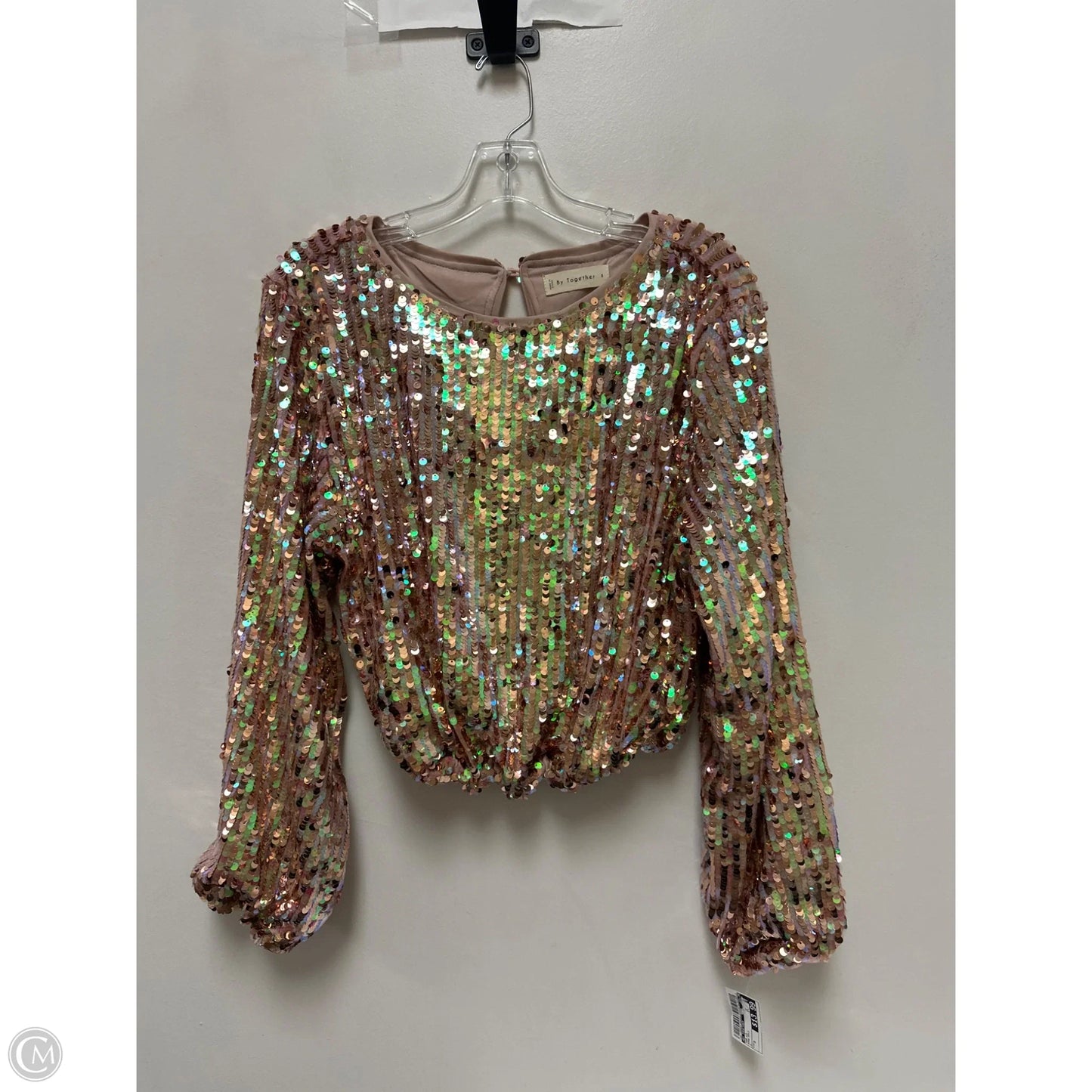 Top Long Sleeve By By Together In Rose Gold, Size: S