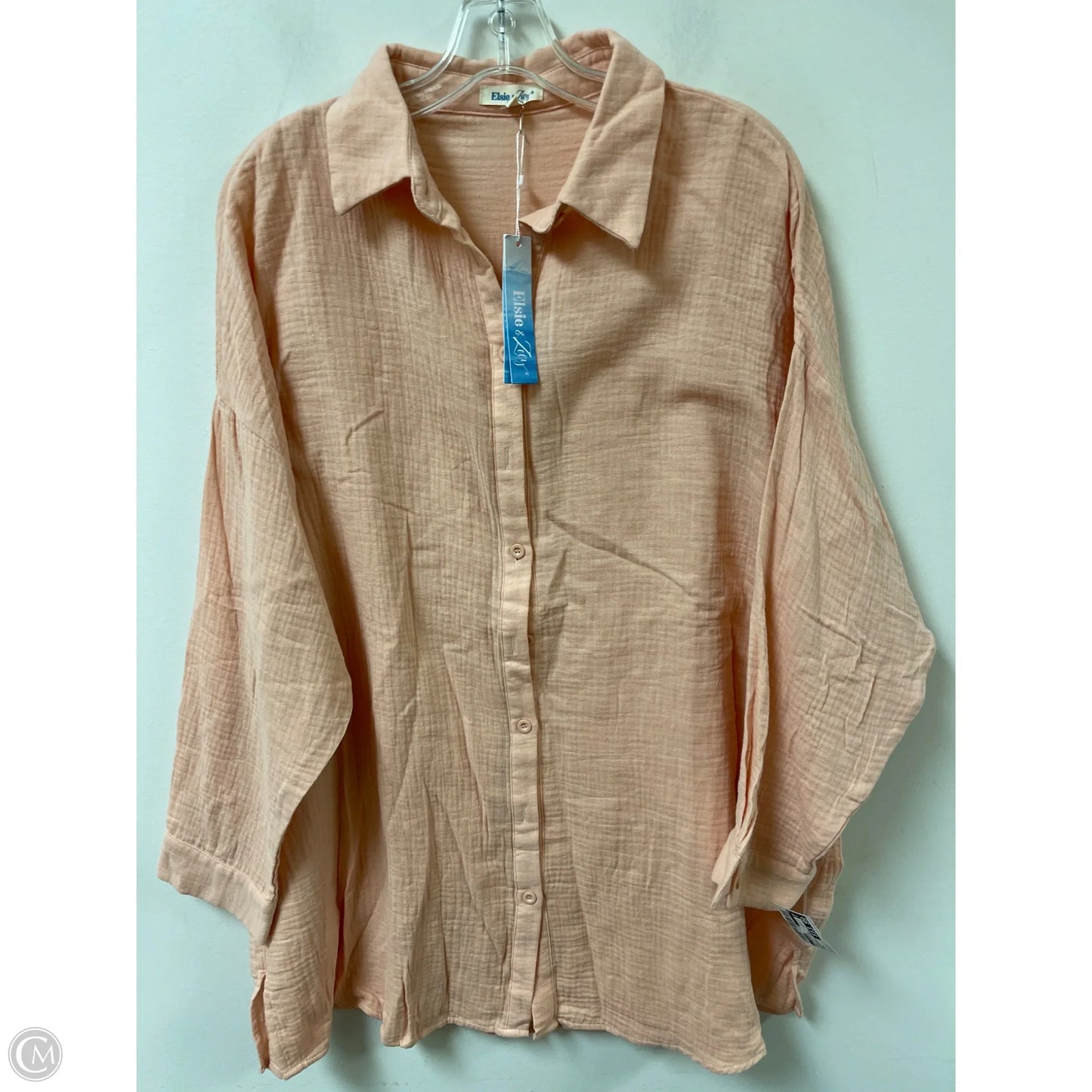 Blouse Long Sleeve By Clothes Mentor In Pink, Size: L