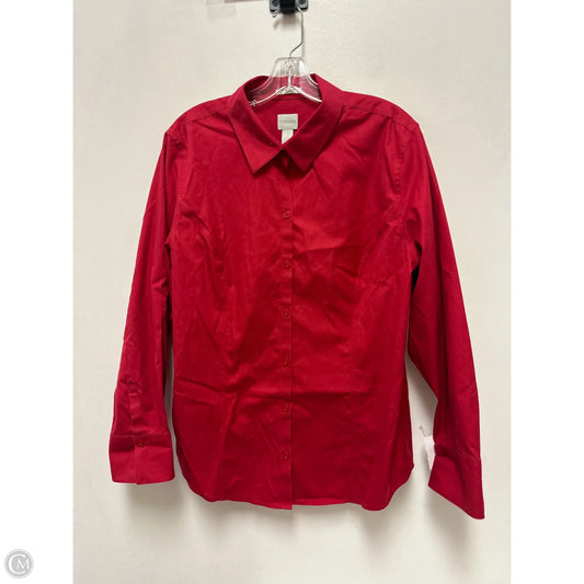 Blouse Long Sleeve By Chicos In Red, Size: Xl