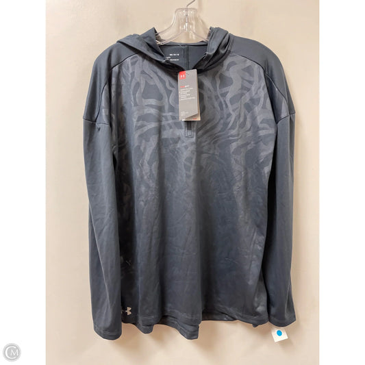 Athletic Top Long Sleeve Hoodie By Under Armour In Grey, Size: M